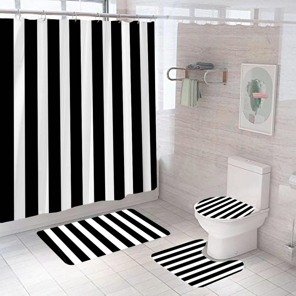 Black White Geometric Stereoscopic Fabric Shower Curtain Bathroom Curtains Set Anti-Skid Rugs Toilet Lid Cover Bath Mat Carpet W60H190(CM)-1 Pcs
Black White Geometric Stereoscopic Fabric Shower Curtain Bathroom Curtains Set Anti-Skid Rugs Toilet Lid Cover Bath Mat Carpet W60H190(CM)-1 Pcs