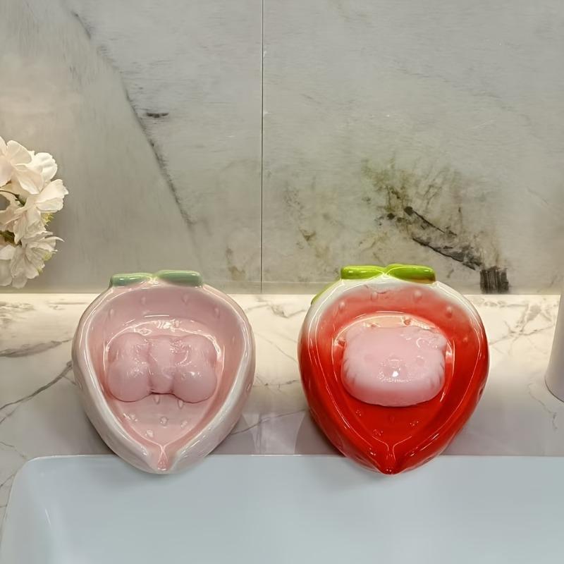 Strawberry Soap Box Household Bathroom Ceramic Non Perforated Soap Dish Draining Soap Storage Rack
Strawberry Soap Box Household Bathroom Ceramic Non Perforated Soap Dish Draining Soap Storage Rack