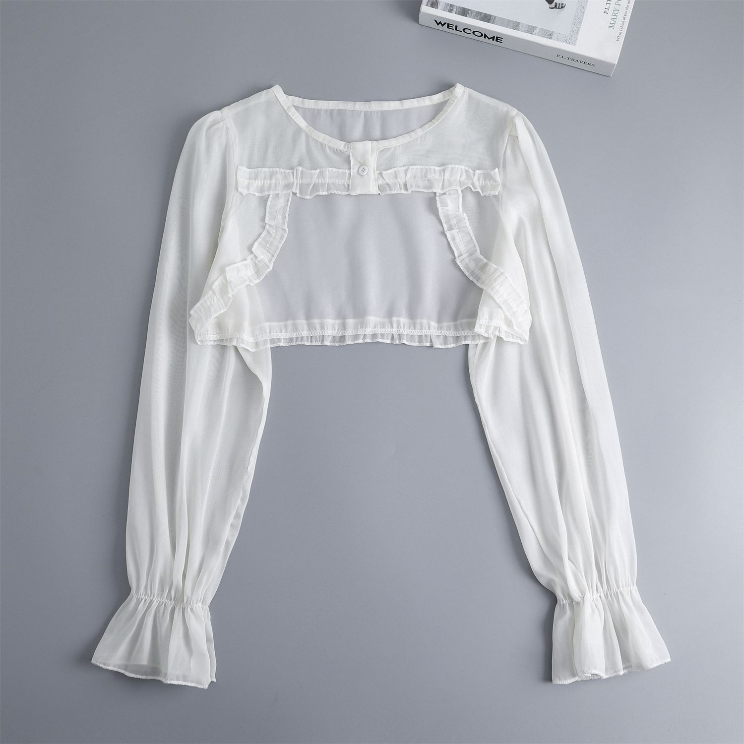 Белая накидка с длинными рукавами и ложным воротником для женской рубашки, съемный воротник, съемная половина рубашки, блузка, ложный воротник
Белая накидка с длинными рукавами и ложным воротником для женской рубашки, съемный воротник, съемная половина рубашки, блузка, ложный воротник