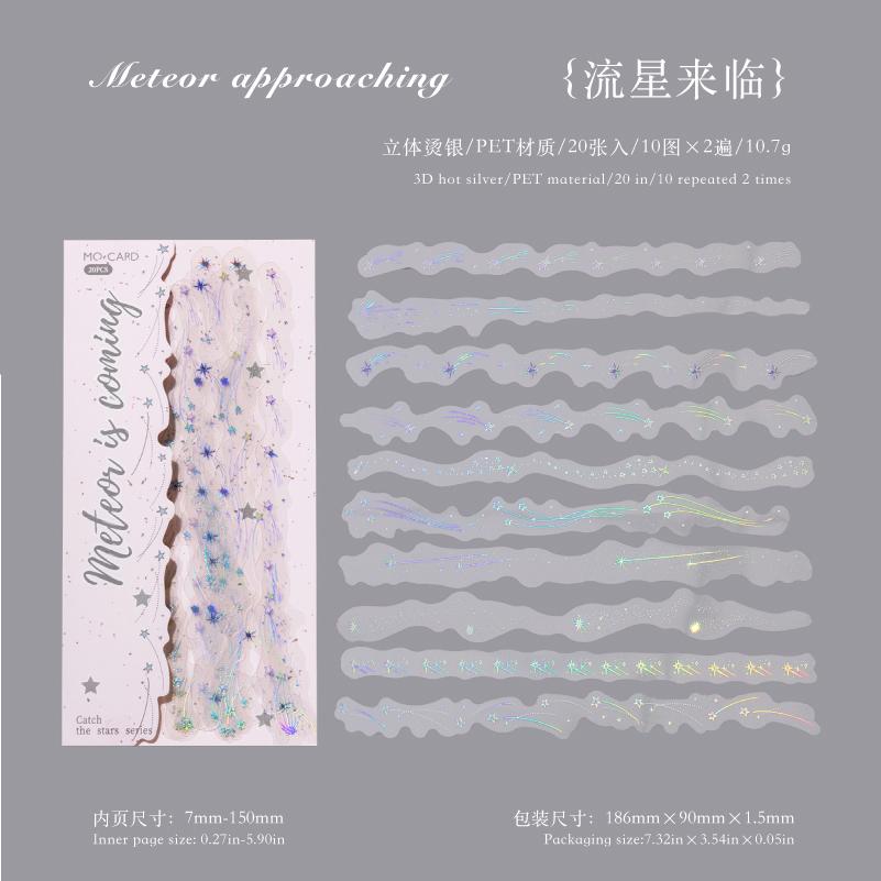 20pcs Capture Stars Series Kawaii Ins Laser Silver PET Stickers DIY Diary Scrapbook Aesthetic Stationery Stickers
20pcs Capture Stars Series Kawaii Ins Laser Silver PET Stickers DIY Diary Scrapbook Aesthetic Stationery Stickers
