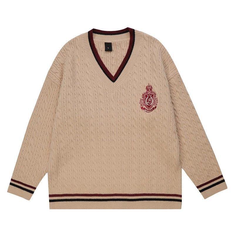 Унісекс В язаний светр ретро хіп-хоп з V-подібним вирізом та вишитим значком - Осінь/Зима Винтажний стиль Large хакі
Унісекс В язаний светр ретро хіп-хоп з V-подібним вирізом та вишитим значком - Осінь/Зима Винтажний стиль Large хакі