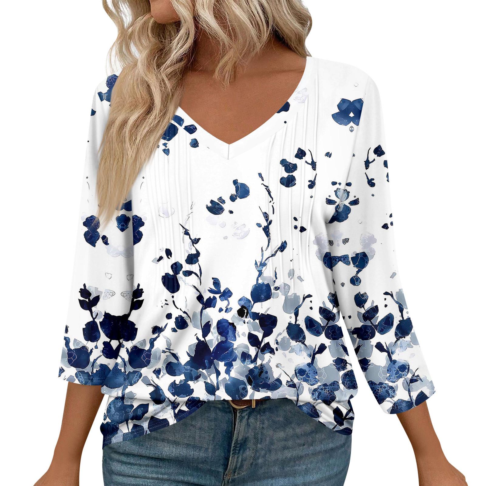 Женская мода повседневные топы с рукавом 3/4 плиссированные модные топы футболки S синий
Женская мода повседневные топы с рукавом 3/4 плиссированные модные топы футболки S синий