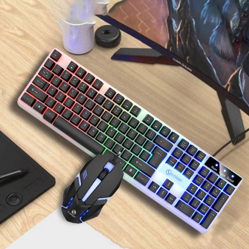 Свет USB Свет Белая Игровая Клавиатура Плавающая Клавиша Клавиатура Набор Мышь Проводная Мышь И Клавиатура
Свет USB Свет Белая Игровая Клавиатура Плавающая Клавиша Клавиатура Набор Мышь Проводная Мышь И Клавиатура