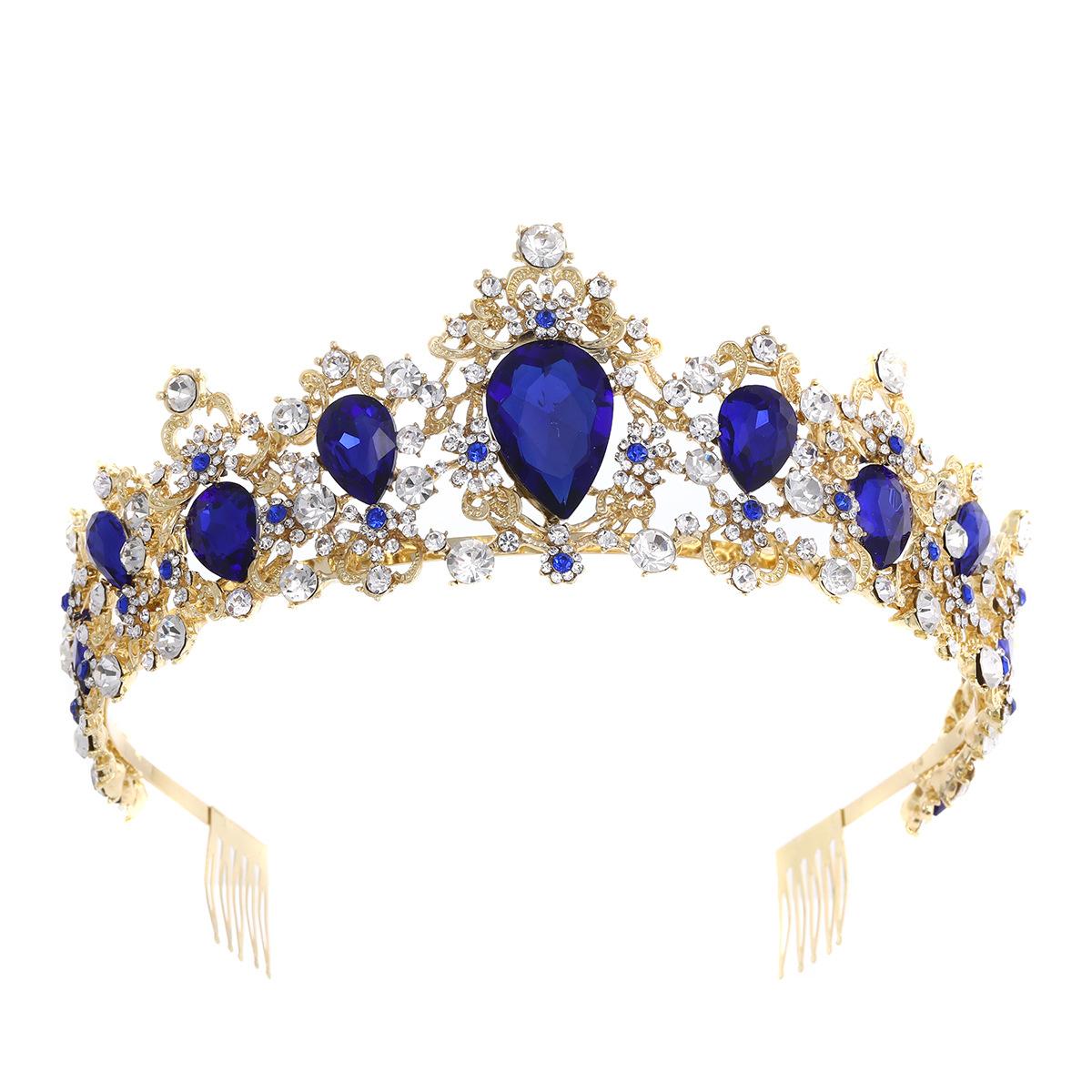 Bridal Crown with Comb Sapphire Blue Large Water Drop Crystal Hair Comb Headdress Wedding Accessories Crown Comb
Bridal Crown with Comb Sapphire Blue Large Water Drop Crystal Hair Comb Headdress Wedding Accessories Crown Comb