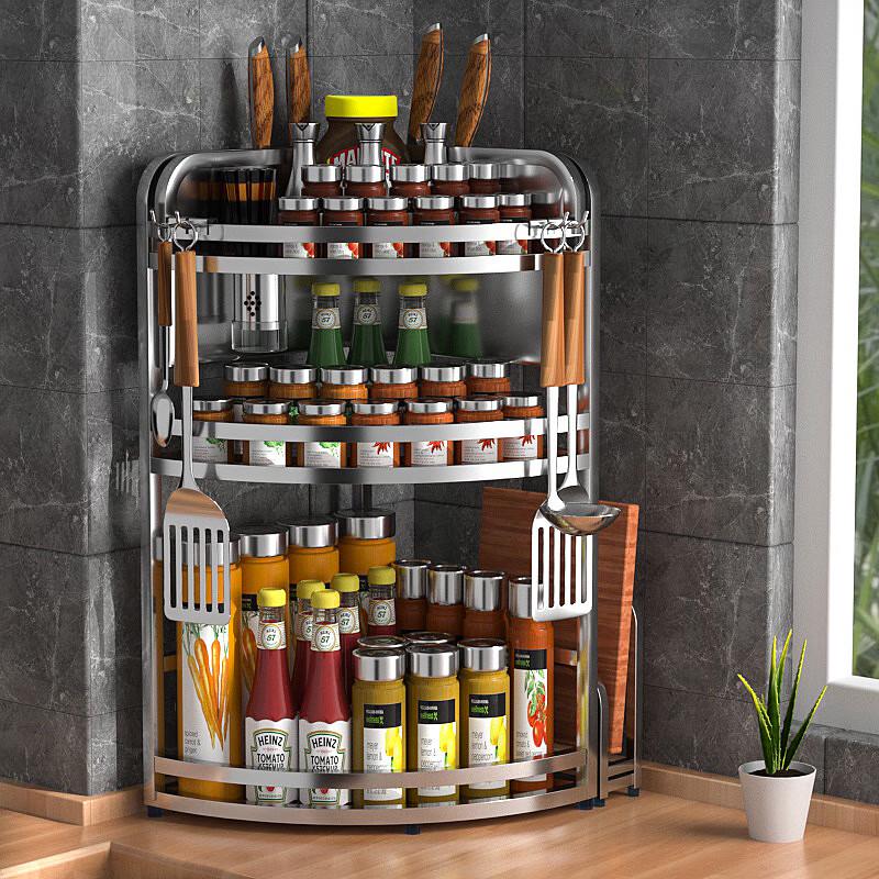 3-Tier Corner Kitchen Storage Rack with Knife & Board Holders
3-Tier Corner Kitchen Storage Rack with Knife & Board Holders