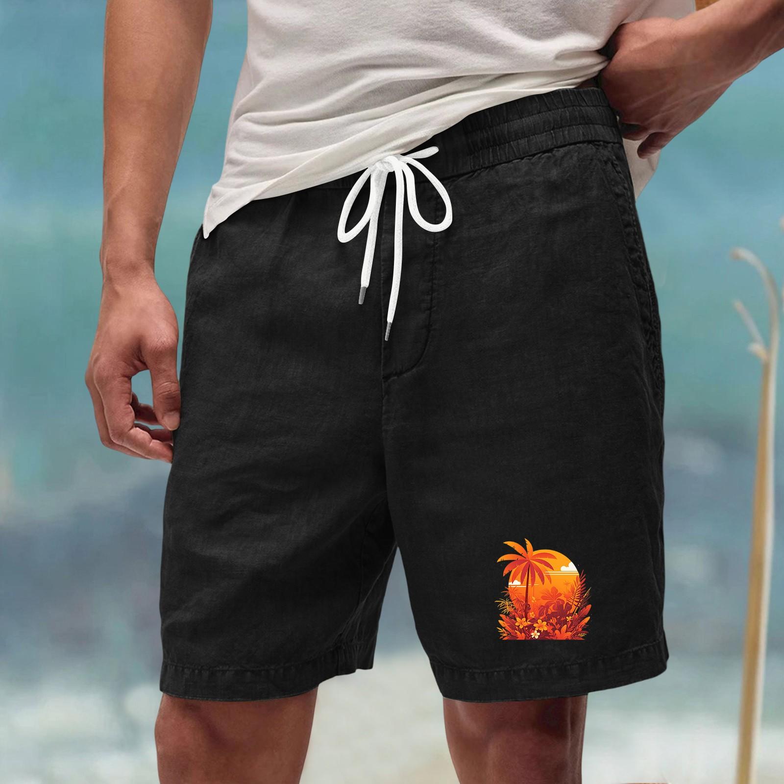 Men’s Casual Linen Drawstring Shorts with Elastic Waistband and Tree Printed Design for Everyday Wear M чорний
Men’s Casual Linen Drawstring Shorts with Elastic Waistband and Tree Printed Design for Everyday Wear M чорний
