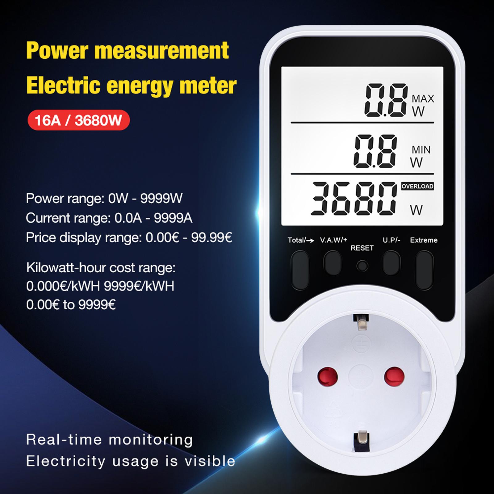 Digital Power Consumption Meter Auto Cost Calculation Overloads Alarm Voltages Tester LCD Display 3680W 1
Digital Power Consumption Meter Auto Cost Calculation Overloads Alarm Voltages Tester LCD Display 3680W 1