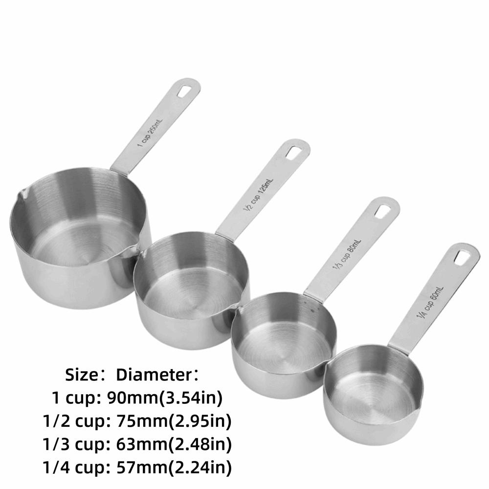 4Pcs Set Stainless Steel Measuring Cups Dual Spouts Baking Measuring Cup Baking Tools
4Pcs Set Stainless Steel Measuring Cups Dual Spouts Baking Measuring Cup Baking Tools