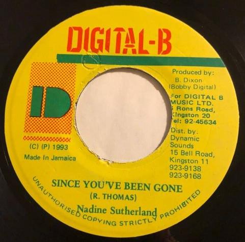 7inch Record NADINE SUTHERLAND - Since You ve Been Gone NONE Digital-B 1993 Jamaica Reggae, Ska & Dub Used
7inch Record NADINE SUTHERLAND - Since You ve Been Gone NONE Digital-B 1993 Jamaica Reggae, Ska & Dub Used