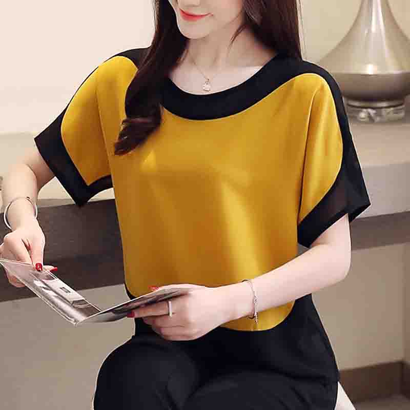 New Fashion Women s Summer Chiffon Blouses Short Sleeve Women Shirts Loose Woman Tops Elegant Office Woman Clothes 3397 XXXL жовтий
New Fashion Women s Summer Chiffon Blouses Short Sleeve Women Shirts Loose Woman Tops Elegant Office Woman Clothes 3397 XXXL жовтий