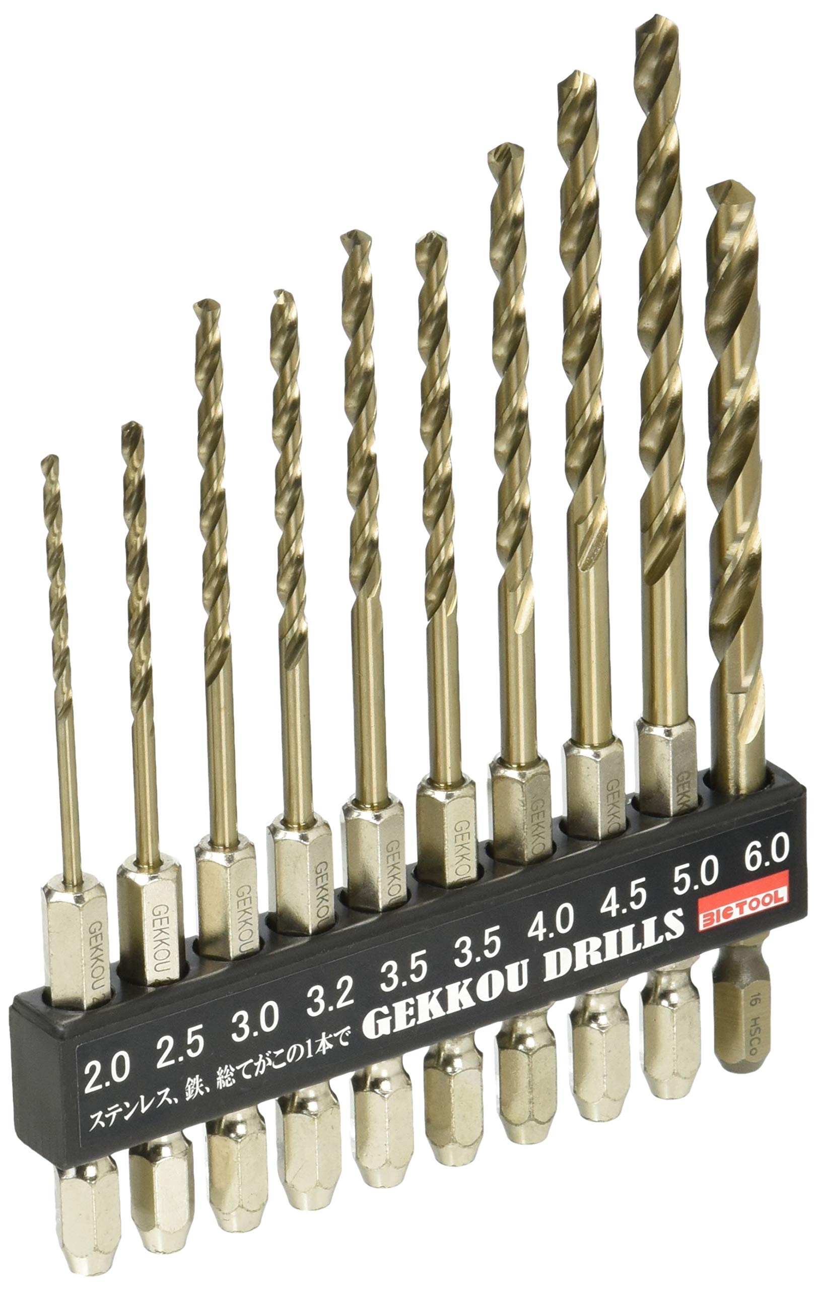 Big Tool Gekko Drill Hexagonal Shaft Set each of x 6GK10P 10-piece (1 2.0, 2.5, 3.0, 3.2, 4.0, 4.5, 5.0, 6.0, 3.5 2) (Metal/Metalwork) золотой
Big Tool Gekko Drill Hexagonal Shaft Set each of x 6GK10P 10-piece (1 2.0, 2.5, 3.0, 3.2, 4.0, 4.5, 5.0, 6.0, 3.5 2) (Metal/Metalwork) золотой