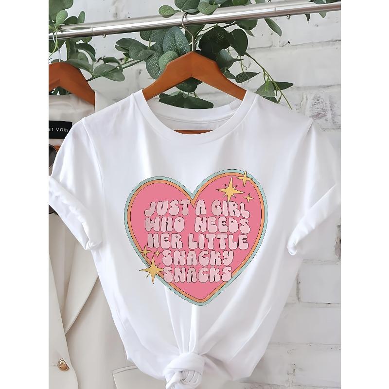 Just a Who Needs a Snack Graphic Print T-shirt, Short Sleeve Round Neck Casual Top, Suitable for Summer and Spring, Women s Clothing S белый
Just a Who Needs a Snack Graphic Print T-shirt, Short Sleeve Round Neck Casual Top, Suitable for Summer and Spring, Women s Clothing S белый