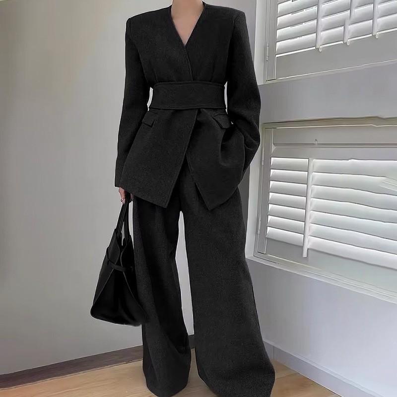 Fashionable Commuting Style Stitching Waist Slimming Suit + High-waist Wide-leg Pants Solid Color Women L чорний
Fashionable Commuting Style Stitching Waist Slimming Suit + High-waist Wide-leg Pants Solid Color Women L чорний