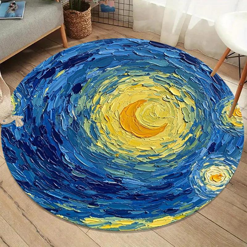 Van Gogh Inspired Swirling Starry Night Round Rug Anti-slip Soft Artistic Carpet for Living Room Bedroom Reading Nook Home Decor 60cmx60cm
Van Gogh Inspired Swirling Starry Night Round Rug Anti-slip Soft Artistic Carpet for Living Room Bedroom Reading Nook Home Decor 60cmx60cm