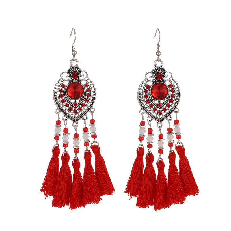 Fashion Bohemian Heart Crystal Geometric Tassel Earrings For Women Beads Handmade Long Boho Wedding Zircon Pendientes Mujer красный
Fashion Bohemian Heart Crystal Geometric Tassel Earrings For Women Beads Handmade Long Boho Wedding Zircon Pendientes Mujer красный