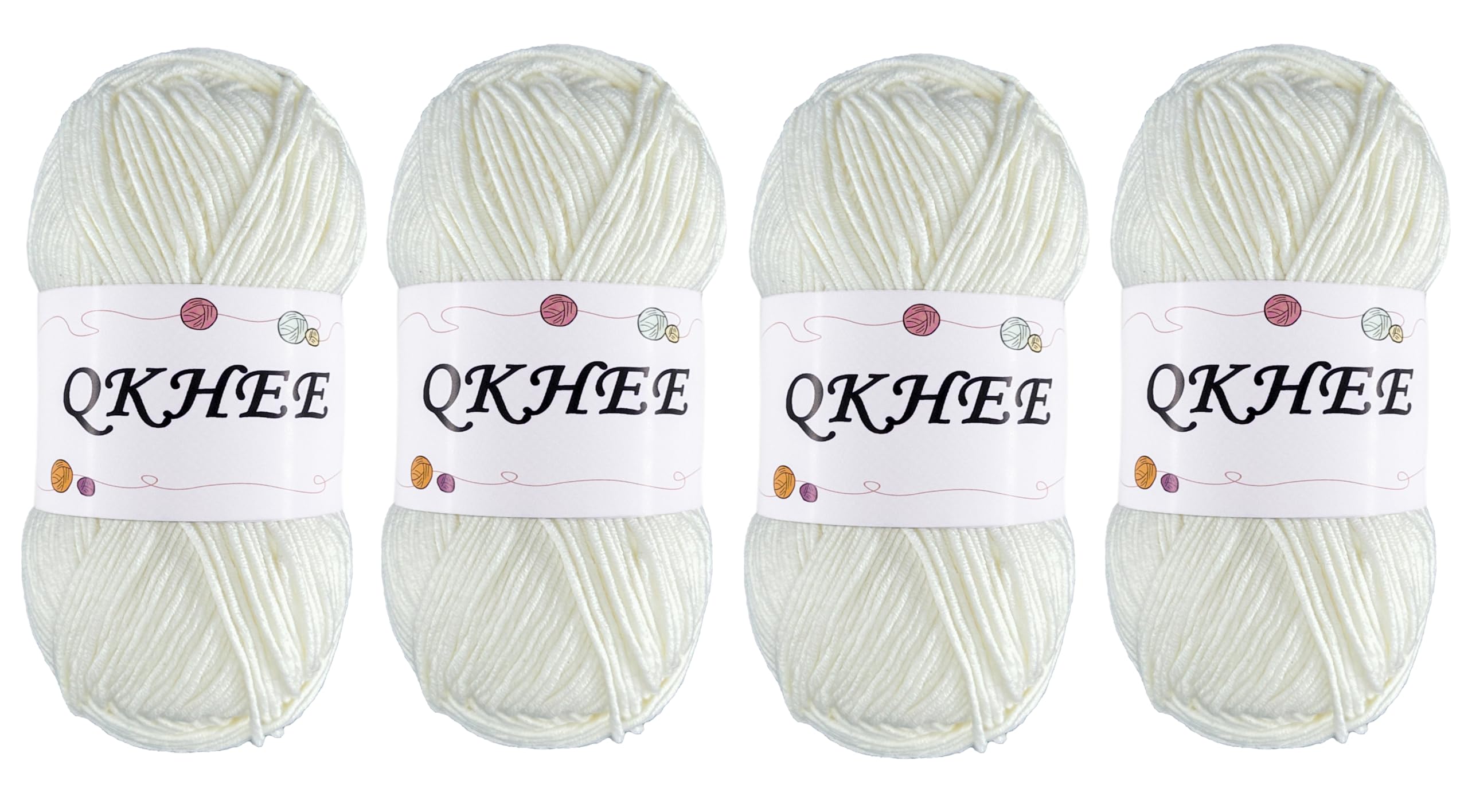 QKHEE Wool Cotton Medium Thick Solid Color 4 Balls Set 1 Ball 100g 200m Crochet Knitting Yarn Stuffed Animal Yarn Approx. Approx. (Cream)
QKHEE Wool Cotton Medium Thick Solid Color 4 Balls Set 1 Ball 100g 200m Crochet Knitting Yarn Stuffed Animal Yarn Approx. Approx. (Cream)
