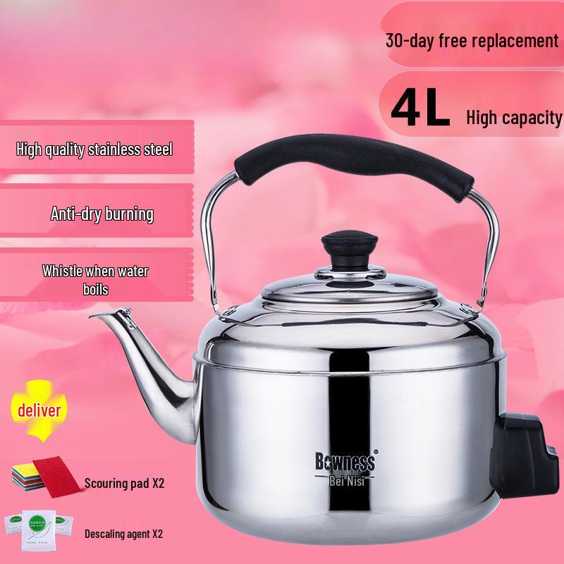 Durable Stainless Steel Electric Kettle, Large Capacity, with Whistle and Anti-Dry Burning Feature. Standard Power Cord
Durable Stainless Steel Electric Kettle, Large Capacity, with Whistle and Anti-Dry Burning Feature. Standard Power Cord