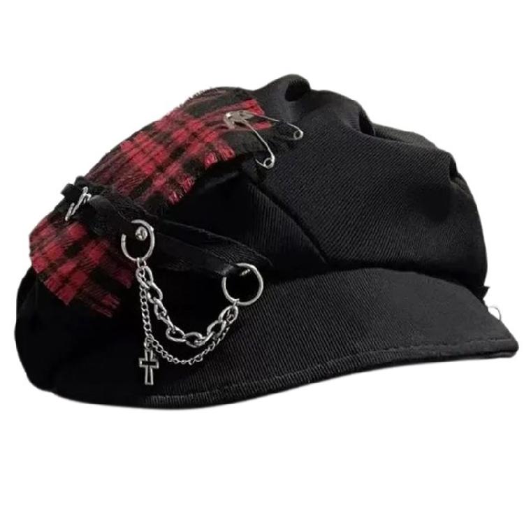 Punk Berets Metal Chain Unisex Headwear Accessory for Women Men Cabbie Hat for Halloween Cosplay Party Outfit червоний
Punk Berets Metal Chain Unisex Headwear Accessory for Women Men Cabbie Hat for Halloween Cosplay Party Outfit червоний
