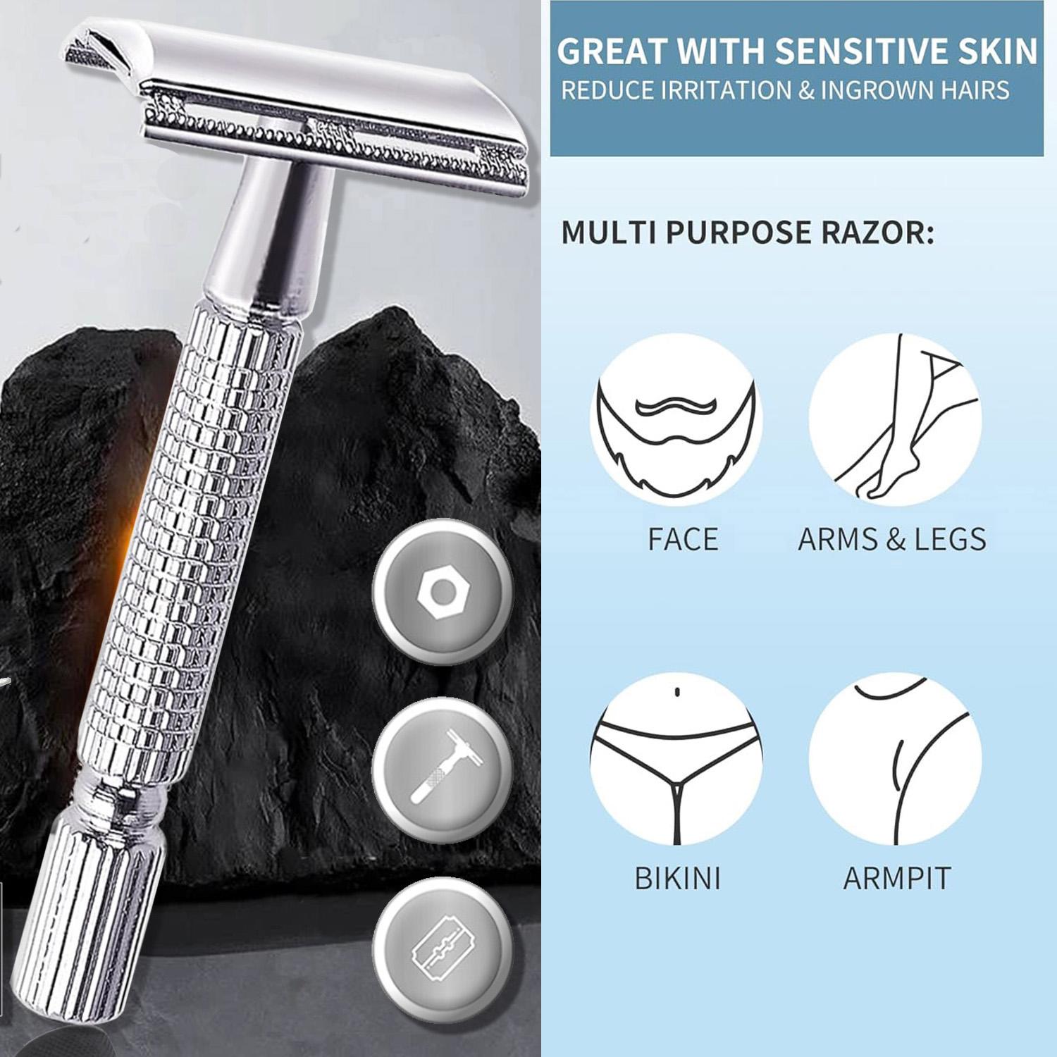 Men s Metal Manual Shaver Hand Razor with 10Blades Holder Double Layer Enclosed Cutter Head for Smooth Shaving
Men s Metal Manual Shaver Hand Razor with 10Blades Holder Double Layer Enclosed Cutter Head for Smooth Shaving