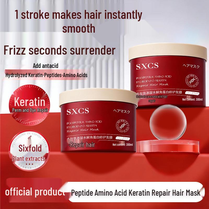 SXCS Keratin Repair Hair Mask: Smooths, Volumizes, and Improves Frizz and Split Ends with Peptides and Amino Acids.
SXCS Keratin Repair Hair Mask: Smooths, Volumizes, and Improves Frizz and Split Ends with Peptides and Amino Acids.