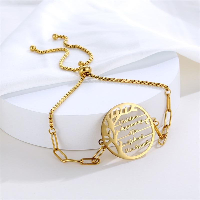 Браслеты из нержавеющей стали с именем «Древо жизни» для женщин, браслет-цепочка с регулируемым узлом и квадратным жемчугом
Браслеты из нержавеющей стали с именем «Древо жизни» для женщин, браслет-цепочка с регулируемым узлом и квадратным жемчугом