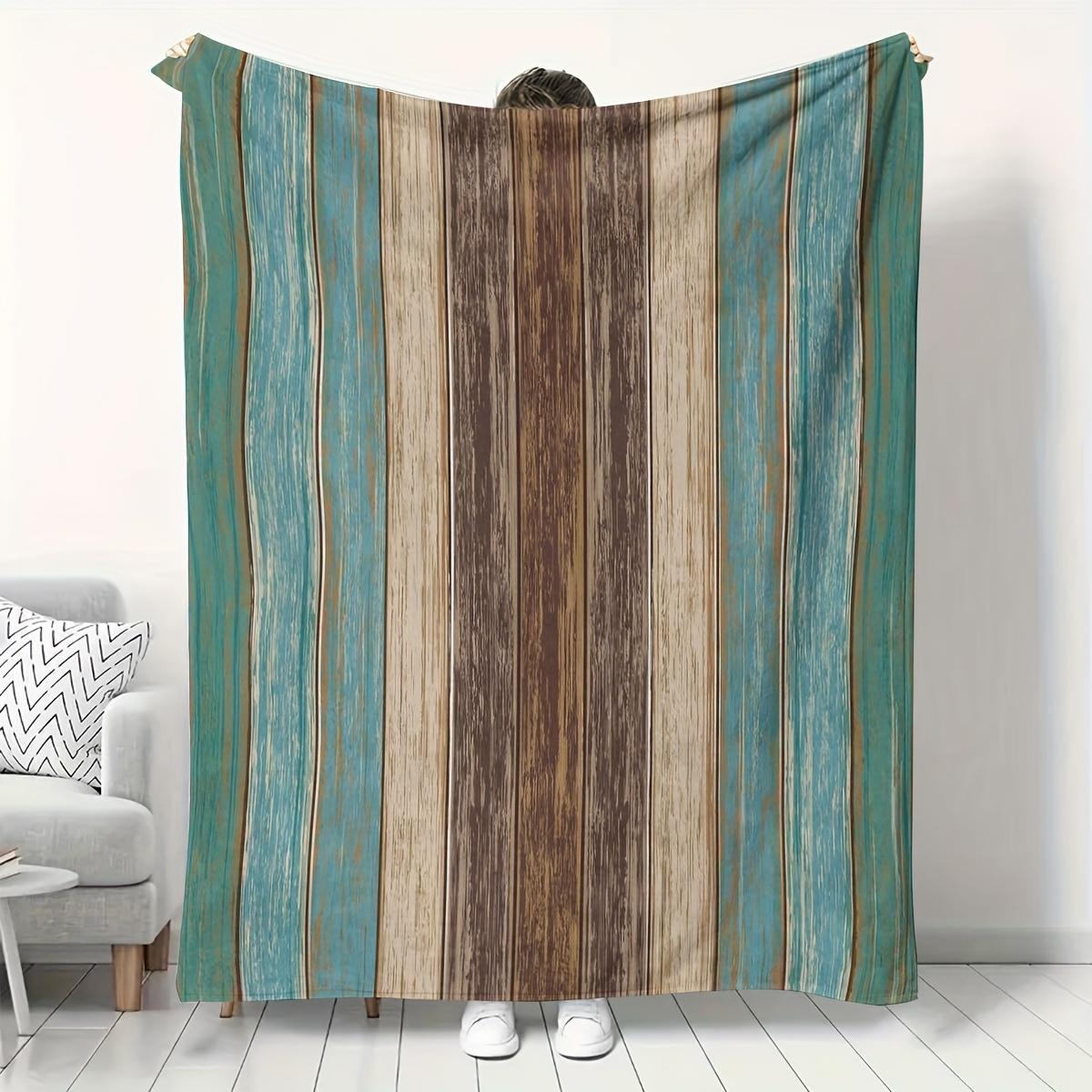 Vintage Flannel Throw Blanket - Soft Woodgrain Print, Teal/Brown Plush Polyester, Lightweight for Sofa/Bed/Travel 130X150cm
Vintage Flannel Throw Blanket - Soft Woodgrain Print, Teal/Brown Plush Polyester, Lightweight for Sofa/Bed/Travel 130X150cm