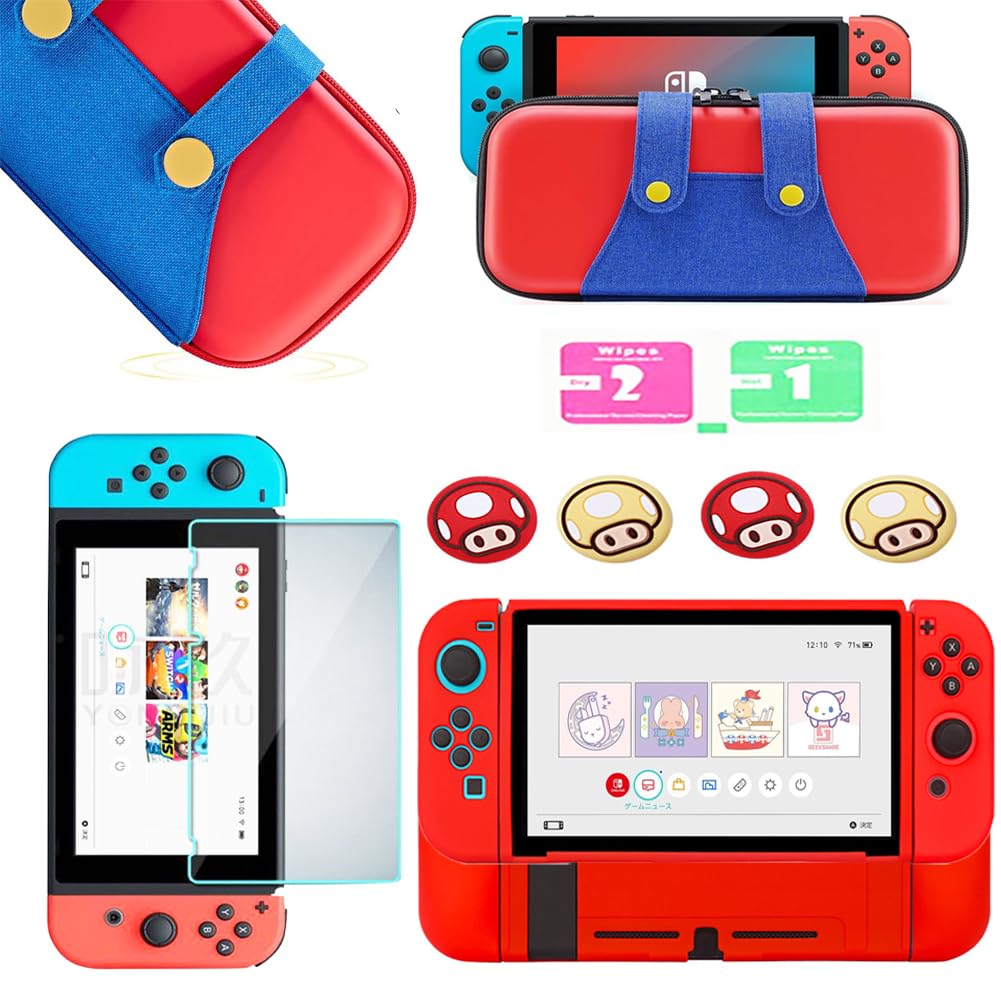 Switch Storage Protective Cute Switch Case Storage Holds 10 Game Easy to Large Switch Cover Tempered Glass Film Cover Thumb Cap 9 IN 1 Case, Cover,
Switch Storage Protective Cute Switch Case Storage Holds 10 Game Easy to Large Switch Cover Tempered Glass Film Cover Thumb Cap 9 IN 1 Case, Cover,