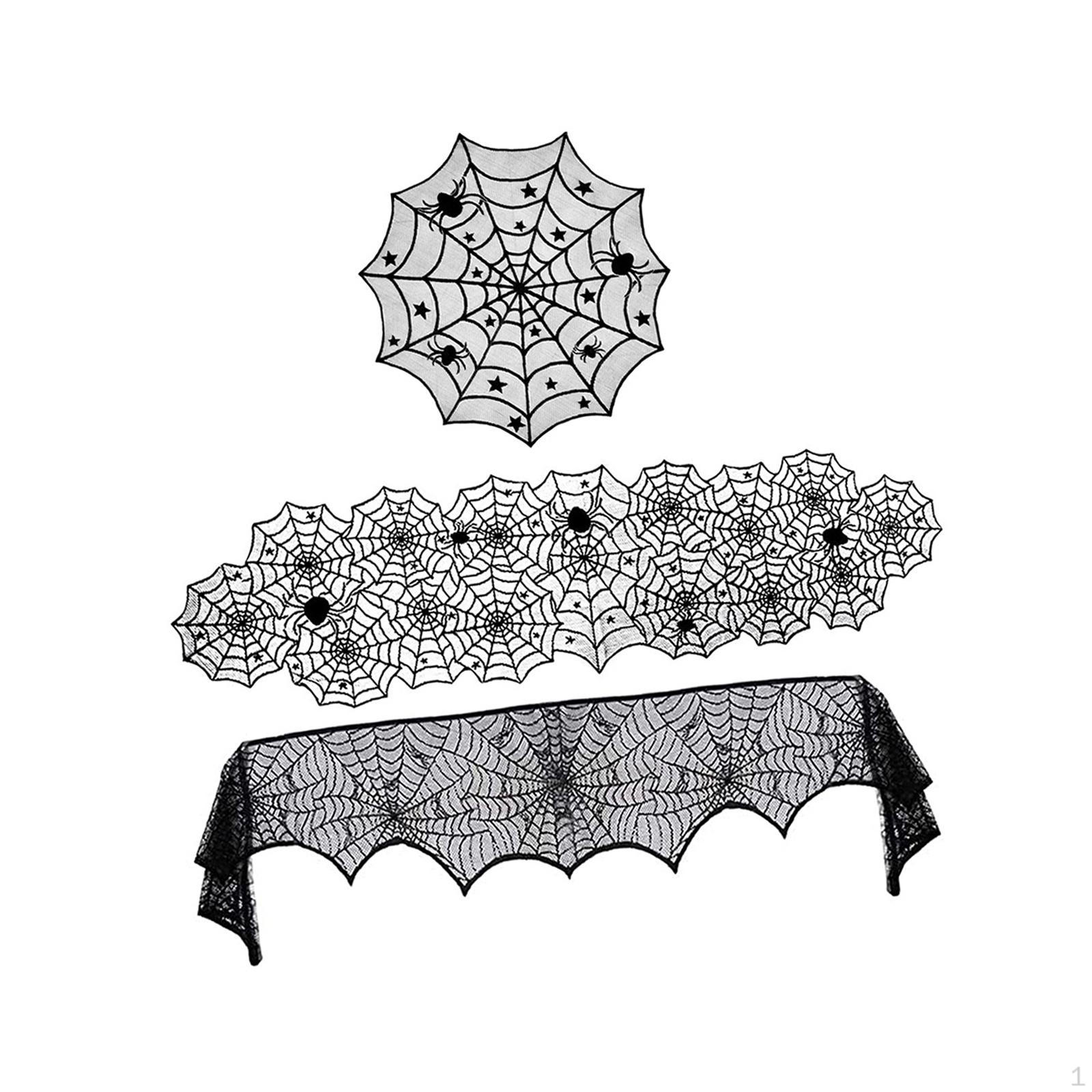 3 Pieces Halloween Decoration Set Fireplace Scarf Gothic Lace Table Runner Round Topper for
3 Pieces Halloween Decoration Set Fireplace Scarf Gothic Lace Table Runner Round Topper for
