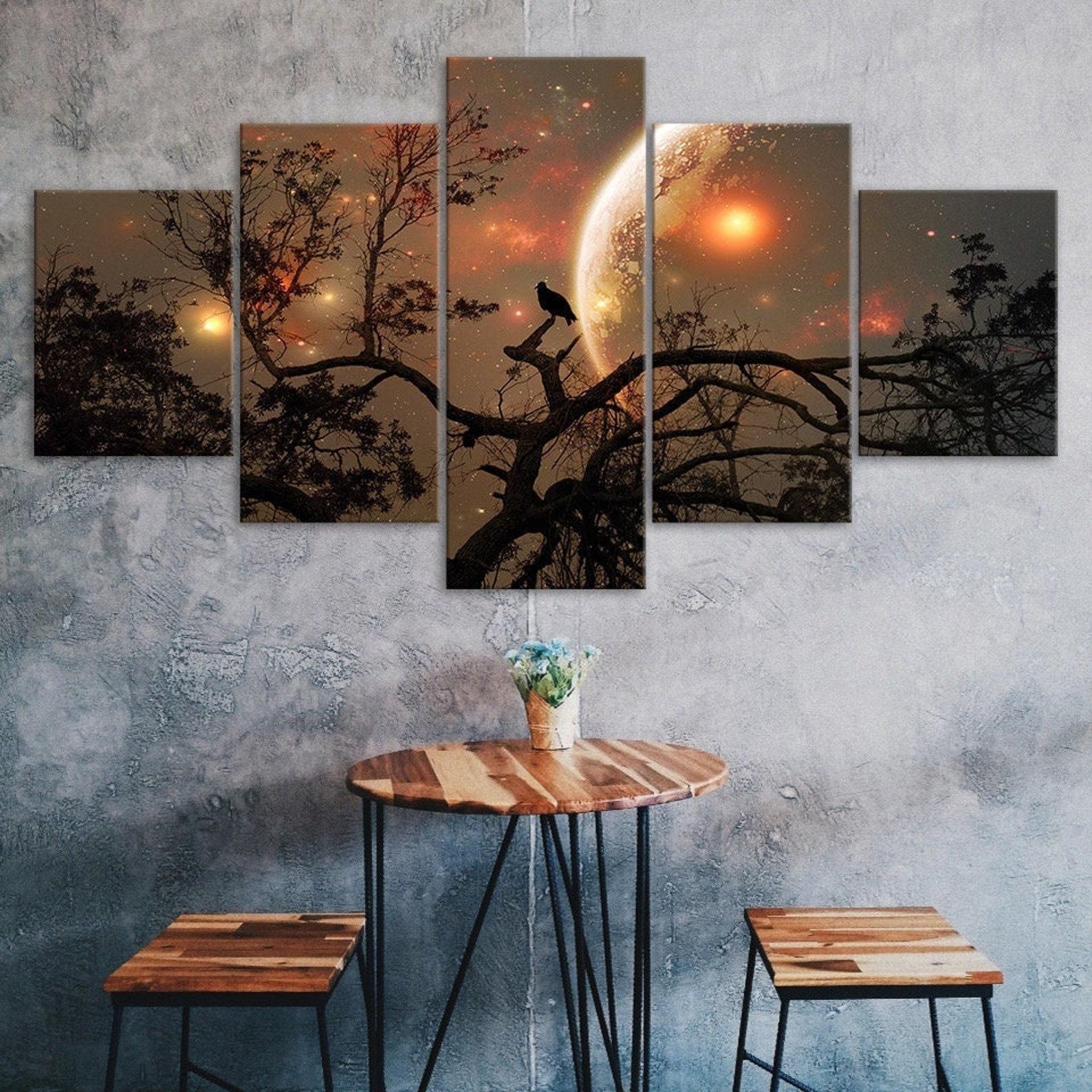 Tree Bird Silhouette Night View Planet Cosmos Scenery 5 Piece Five Panel Wall Canvas Print Modern Art Poster Home Decor Gift For Him For Her 20X35 20X45 20X55CM
Tree Bird Silhouette Night View Planet Cosmos Scenery 5 Piece Five Panel Wall Canvas Print Modern Art Poster Home Decor Gift For Him For Her 20X35 20X45 20X55CM