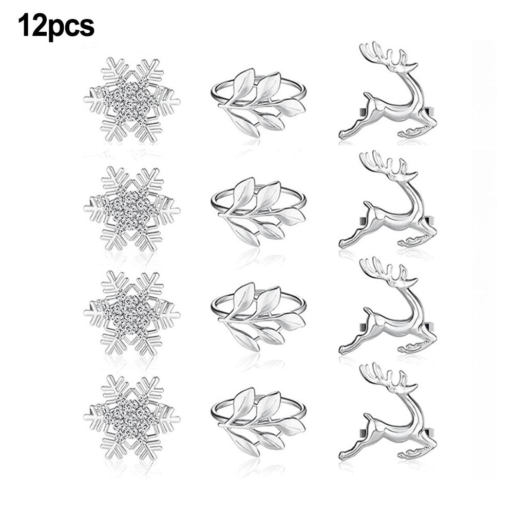 Christmas Napkin Rings Set 18pcs Metal with Reindeer Snowflake Leaf Design for Holiday Wedding Dinner Decoration серебряный
Christmas Napkin Rings Set 18pcs Metal with Reindeer Snowflake Leaf Design for Holiday Wedding Dinner Decoration серебряный