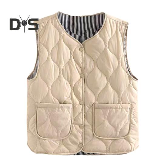 Зимний женский многослойный жилет с сумкой для хранения, тонкий, с подкладкой, застежка на кнопки, V-образный вырез, без рукавов, однотонный, ветрозащитный, сохраняющий тепло, для улицы, пух 4XL бежевый
Зимний женский многослойный жилет с сумкой для хранения, тонкий, с подкладкой, застежка на кнопки, V-образный вырез, без рукавов, однотонный, ветрозащитный, сохраняющий тепло, для улицы, пух 4XL бежевый