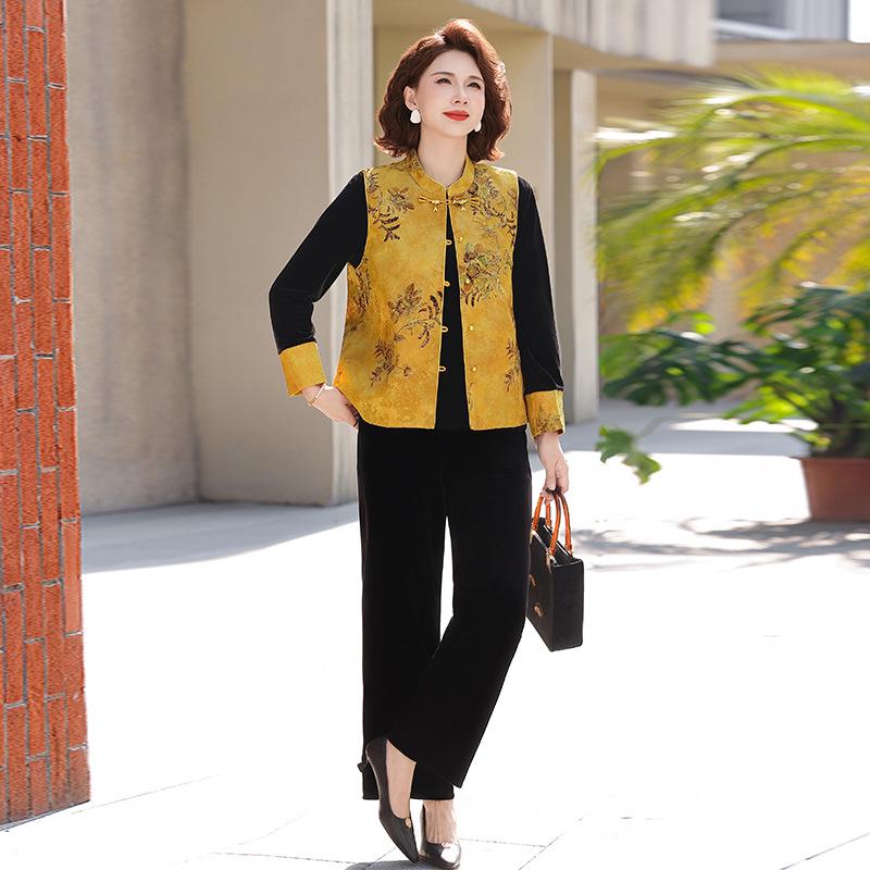 Elegant National Style Jacquard Velvet Vest Set for Women - Spring & Autumn 4XL (135-145 lbs) жёлтый
Elegant National Style Jacquard Velvet Vest Set for Women - Spring & Autumn 4XL (135-145 lbs) жёлтый