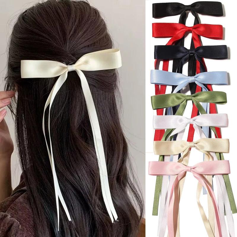 New Elegant Satin Long Tassel Ribbon Clips Women Vintage Simple Bow Hairpins Barrettes Korean Fashion Hair Accessories Gift
New Elegant Satin Long Tassel Ribbon Clips Women Vintage Simple Bow Hairpins Barrettes Korean Fashion Hair Accessories Gift