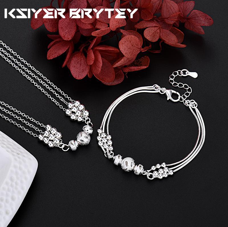 Fashion 925 Sterling Silver Pretty Lucky Beads Necklace Bracelet for Women Street Versatile Jewelry Set Party Wedding Gifts
Fashion 925 Sterling Silver Pretty Lucky Beads Necklace Bracelet for Women Street Versatile Jewelry Set Party Wedding Gifts