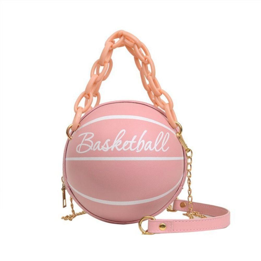 PU Leather Round Crossbody Bag Creative Sports Shoulder Bag Leisure Basketball Handbag Outdoor рожевий
PU Leather Round Crossbody Bag Creative Sports Shoulder Bag Leisure Basketball Handbag Outdoor рожевий