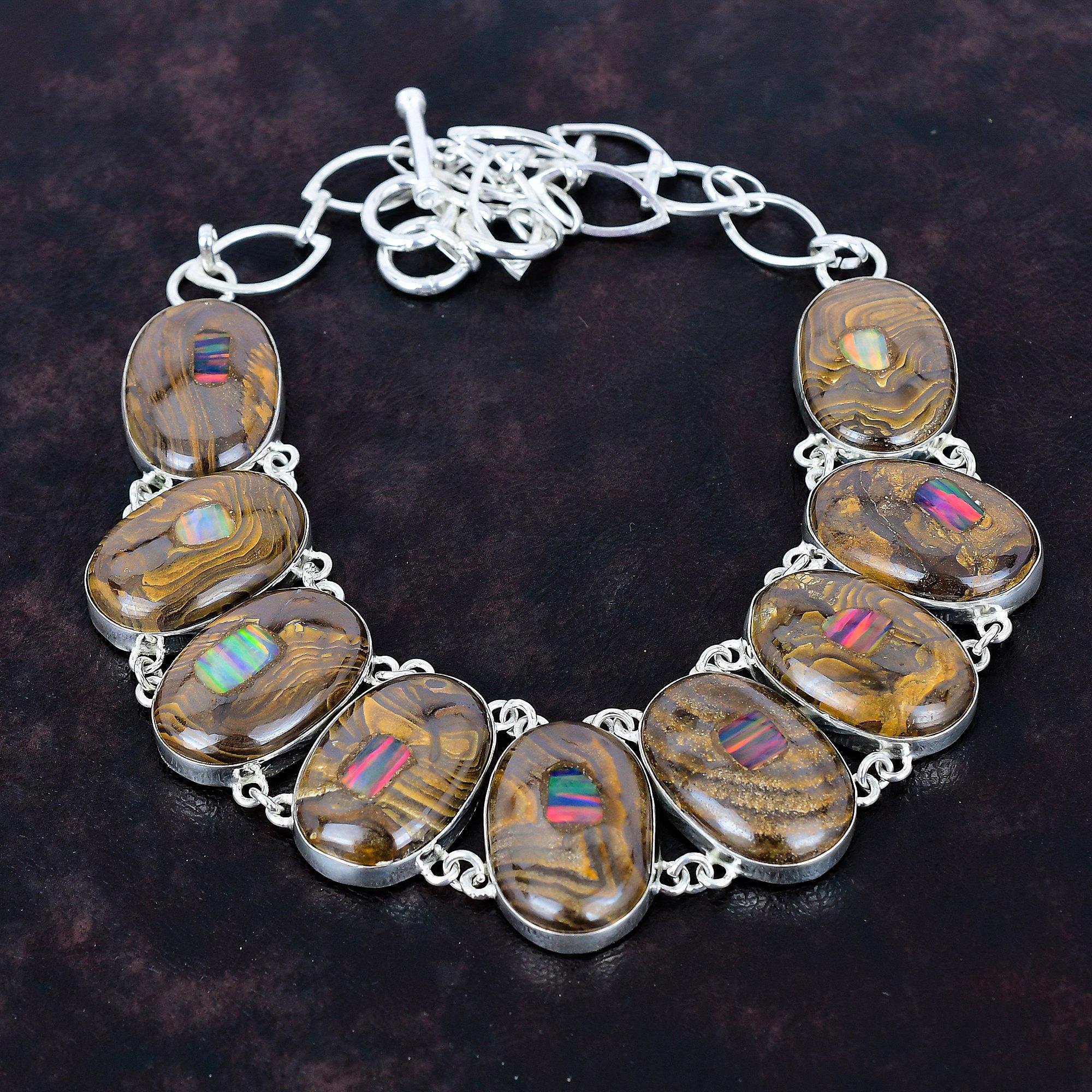 Ethopian opal in boulder opal gemstone necklace 925 sterling silver adjustable chain necklace birthstone jewelry handmade brand new necklace
Ethopian opal in boulder opal gemstone necklace 925 sterling silver adjustable chain necklace birthstone jewelry handmade brand new necklace