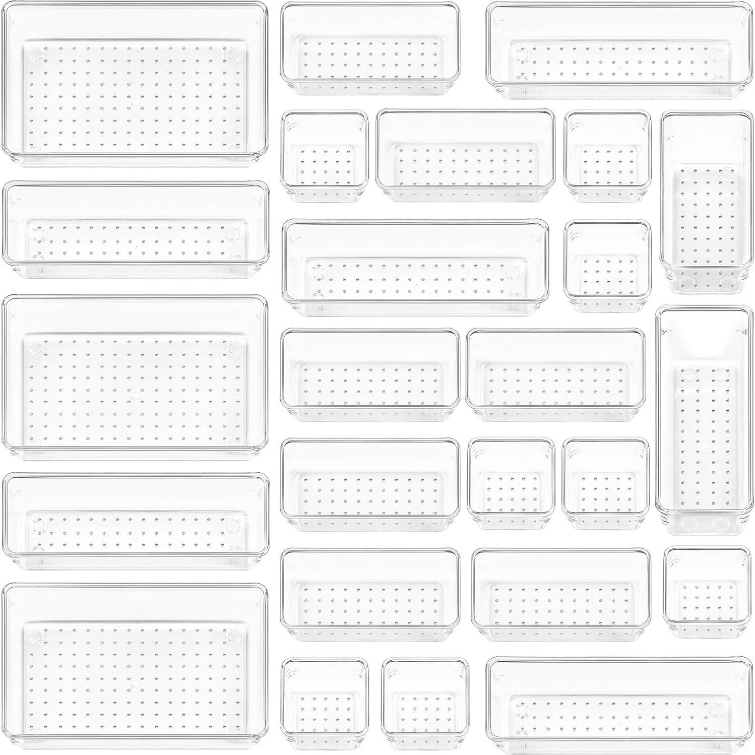 25 шт. ящик для хранения прозрачный пластиковый ящик органайзер набор 4-размерный универсальный ящик для туалетного столика в ванной органайзер лотки контейнеры для хранения косметики 25pcs
25 шт. ящик для хранения прозрачный пластиковый ящик органайзер набор 4-размерный универсальный ящик для туалетного столика в ванной органайзер лотки контейнеры для хранения косметики 25pcs