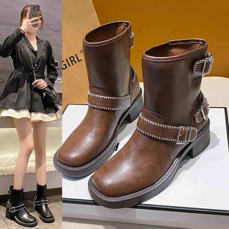 Maillard style handsome belt buckle round head thick heel knight boots 2024 autumn simple Korean version versatile short boots 35 чёрный
Maillard style handsome belt buckle round head thick heel knight boots 2024 autumn simple Korean version versatile short boots 35 чёрный