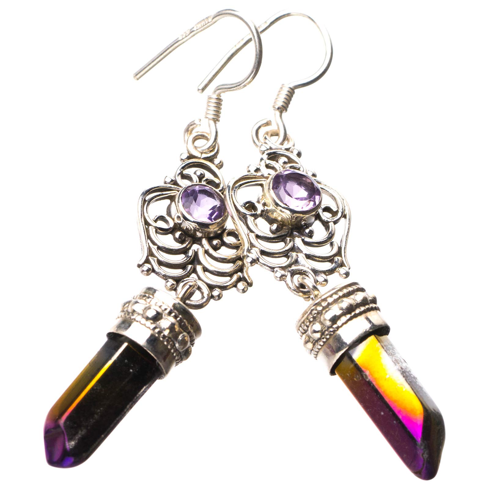 StarGems® Natural Titanium And Amethyst Handmade 925 Sterling Silver Earrings 2.25 E1033
StarGems® Natural Titanium And Amethyst Handmade 925 Sterling Silver Earrings 2.25 E1033