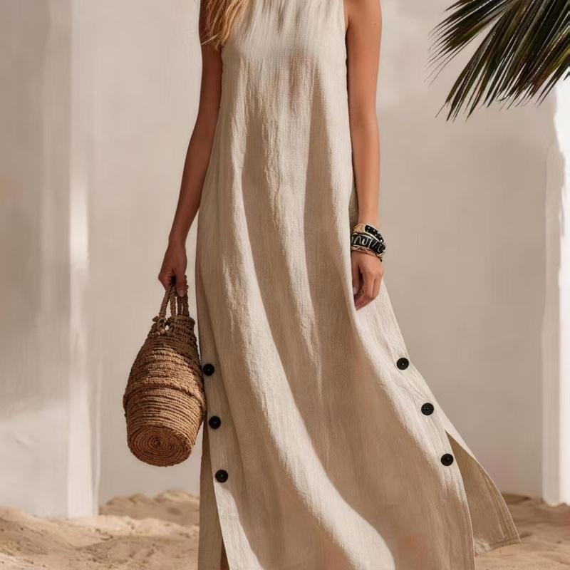 European Style Women Vacation Casual Solid Color Cotton Sleeveless S
European Style Women Vacation Casual Solid Color Cotton Sleeveless S