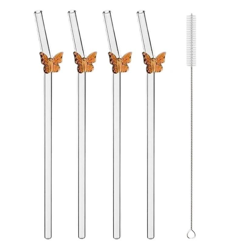 4Pcs Glass Smoothie Straw, Reusable Clear Drinking Straws for Smoothie Milkshakes Environmentally Friendly Drinkware Straw
4Pcs Glass Smoothie Straw, Reusable Clear Drinking Straws for Smoothie Milkshakes Environmentally Friendly Drinkware Straw