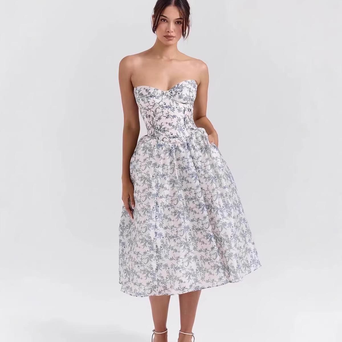 2024 Autumn Blue & White Porcelain Print Bandeau Dress with Pleated Midi Skirt Small светло-синий
2024 Autumn Blue & White Porcelain Print Bandeau Dress with Pleated Midi Skirt Small светло-синий