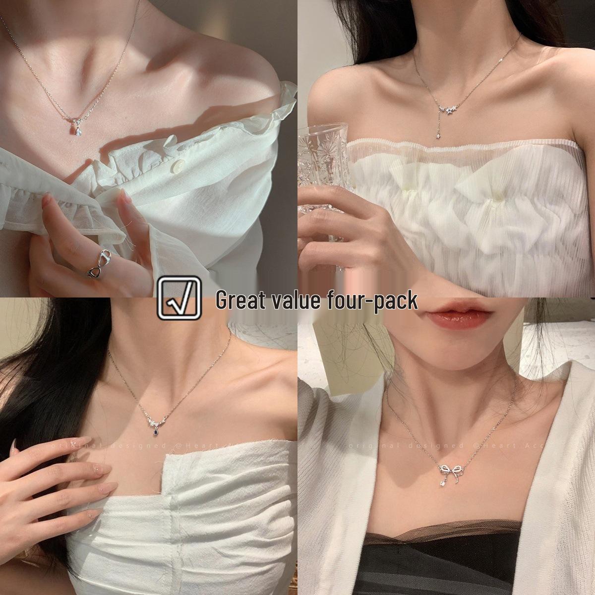 Trendy Iced-Out Bow Necklace for Women - Korean Style, High-End Luxury Clavicle Chain, Niche Design, Best Friend Pendant
Trendy Iced-Out Bow Necklace for Women - Korean Style, High-End Luxury Clavicle Chain, Niche Design, Best Friend Pendant