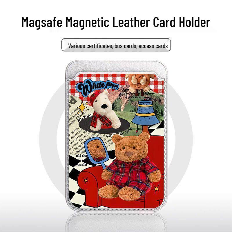 Red Plaid Little Bear MAGsafe Card Holder Leather Phone Case Single Card Pack
Red Plaid Little Bear MAGsafe Card Holder Leather Phone Case Single Card Pack