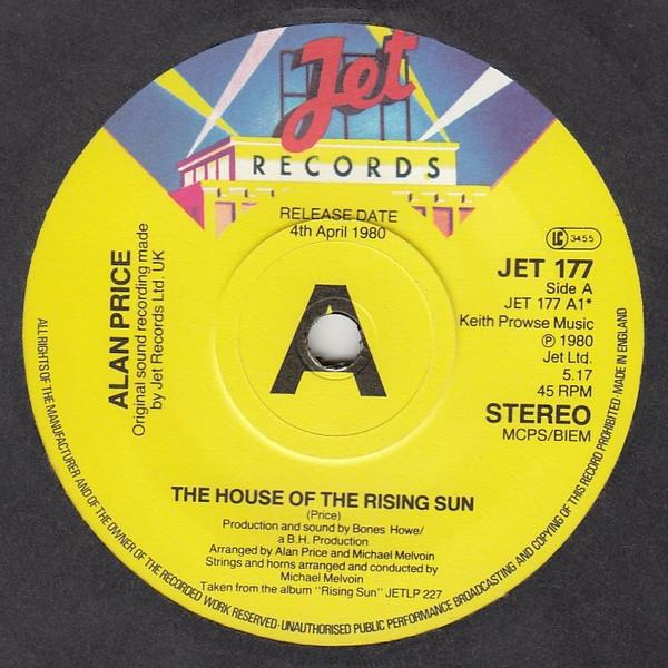 Пластинка 7 дюймов ALAN PRICE House Of The Rising Sun JET177PROMO JET 1980 UK Поп Б/у
Пластинка 7 дюймов ALAN PRICE House Of The Rising Sun JET177PROMO JET 1980 UK Поп Б/у