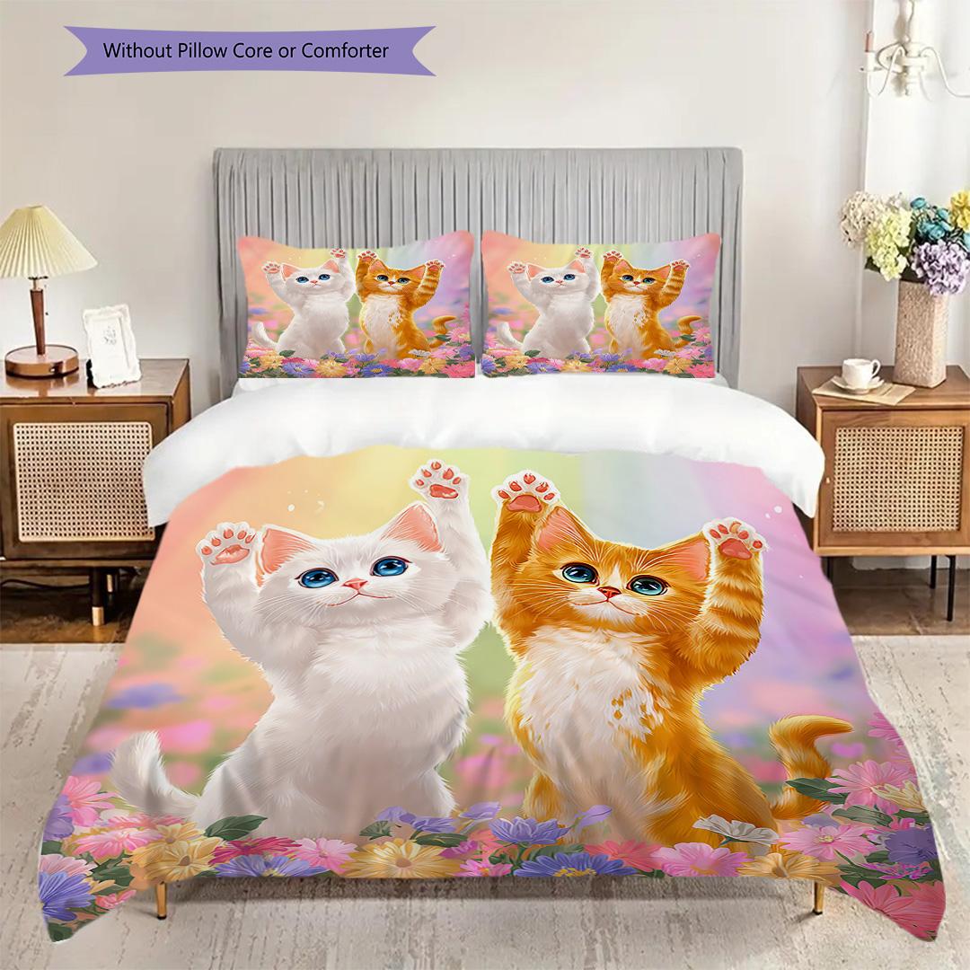 Ginger cat Pattern Bedding Quilt Set Quilt Cover Pillowcase Home Decoration Birthday Gift (1 * duvet cover + 2 * pillowcase, without core) 135x200cm
Ginger cat Pattern Bedding Quilt Set Quilt Cover Pillowcase Home Decoration Birthday Gift (1 * duvet cover + 2 * pillowcase, without core) 135x200cm
