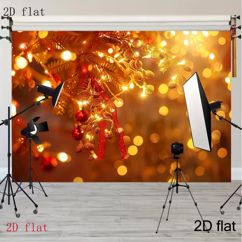 2D Flat Print Christmas Bokeh Backdrop Warm Golden Lights Pine Branch Photography Background 47.2x31.5inch/120*80cm
2D Flat Print Christmas Bokeh Backdrop Warm Golden Lights Pine Branch Photography Background 47.2x31.5inch/120*80cm