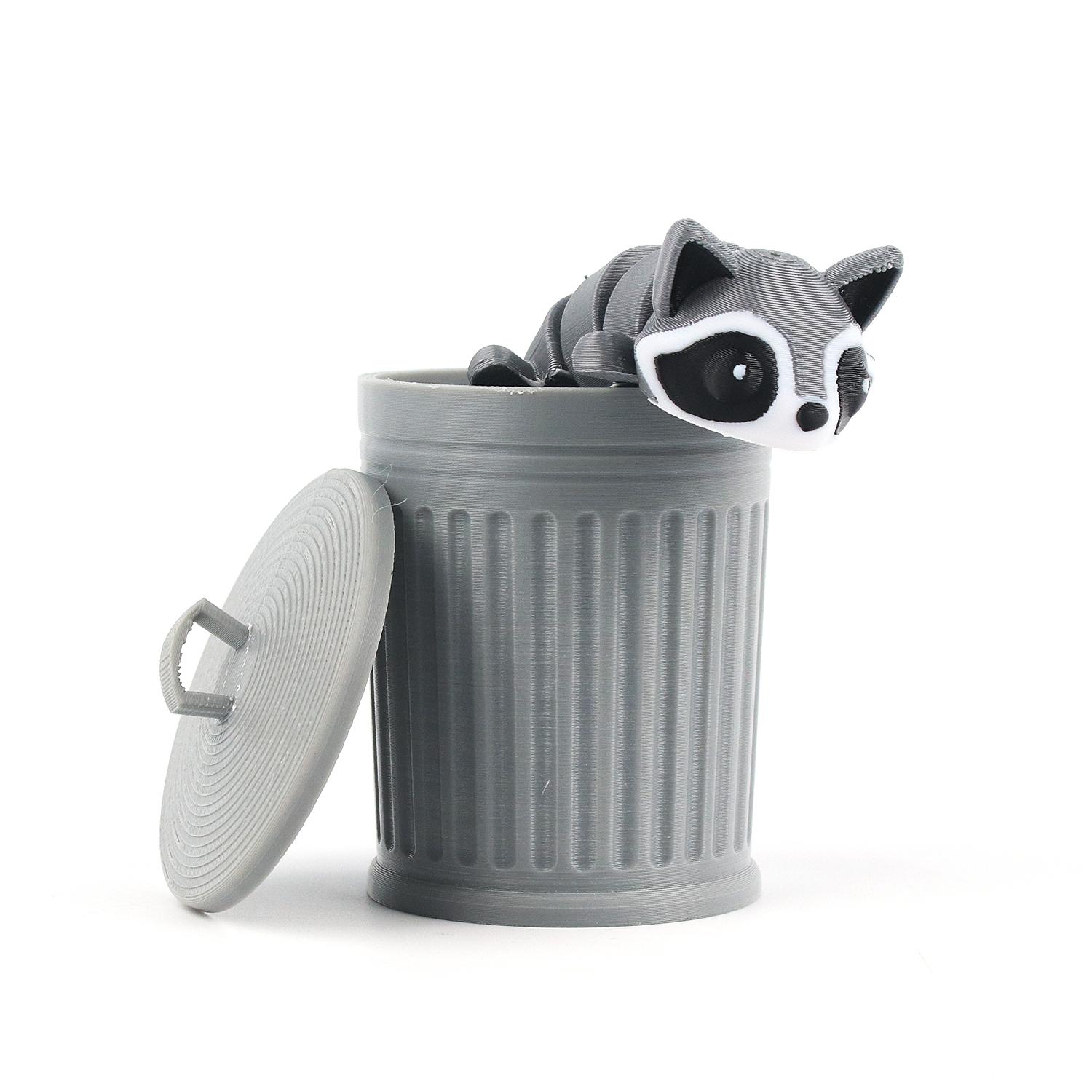 Raccoon trash can set, articulated animal model figurine, joint movable pressure relief toy, 3D printed novel collectibles
Raccoon trash can set, articulated animal model figurine, joint movable pressure relief toy, 3D printed novel collectibles