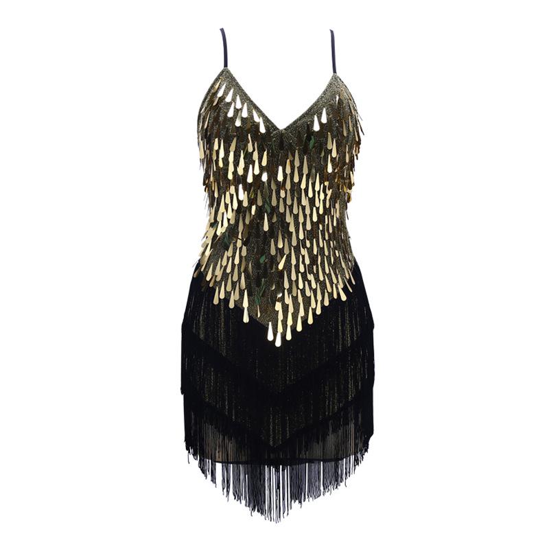 Cross-Border V-Neck Sequin Fringe Dance Dress - Slim Fit Sexy Party Outfit for Latin Stage Events One Size золотой
Cross-Border V-Neck Sequin Fringe Dance Dress - Slim Fit Sexy Party Outfit for Latin Stage Events One Size золотой