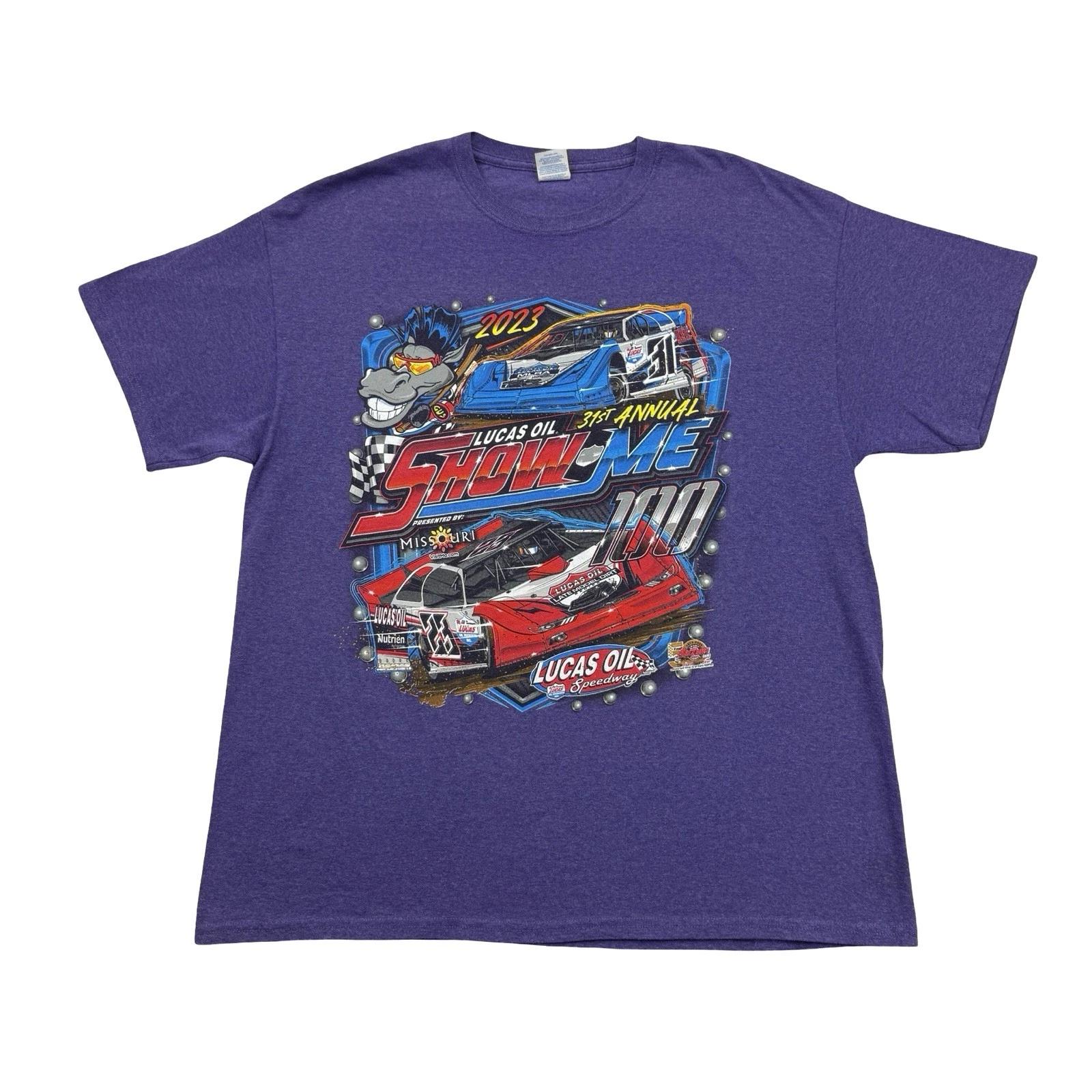 Lucas Oil Racing Shirt Mens XL Purple 31st Annual SHOW ME 2023 Cars Short Sleeve S
Lucas Oil Racing Shirt Mens XL Purple 31st Annual SHOW ME 2023 Cars Short Sleeve S